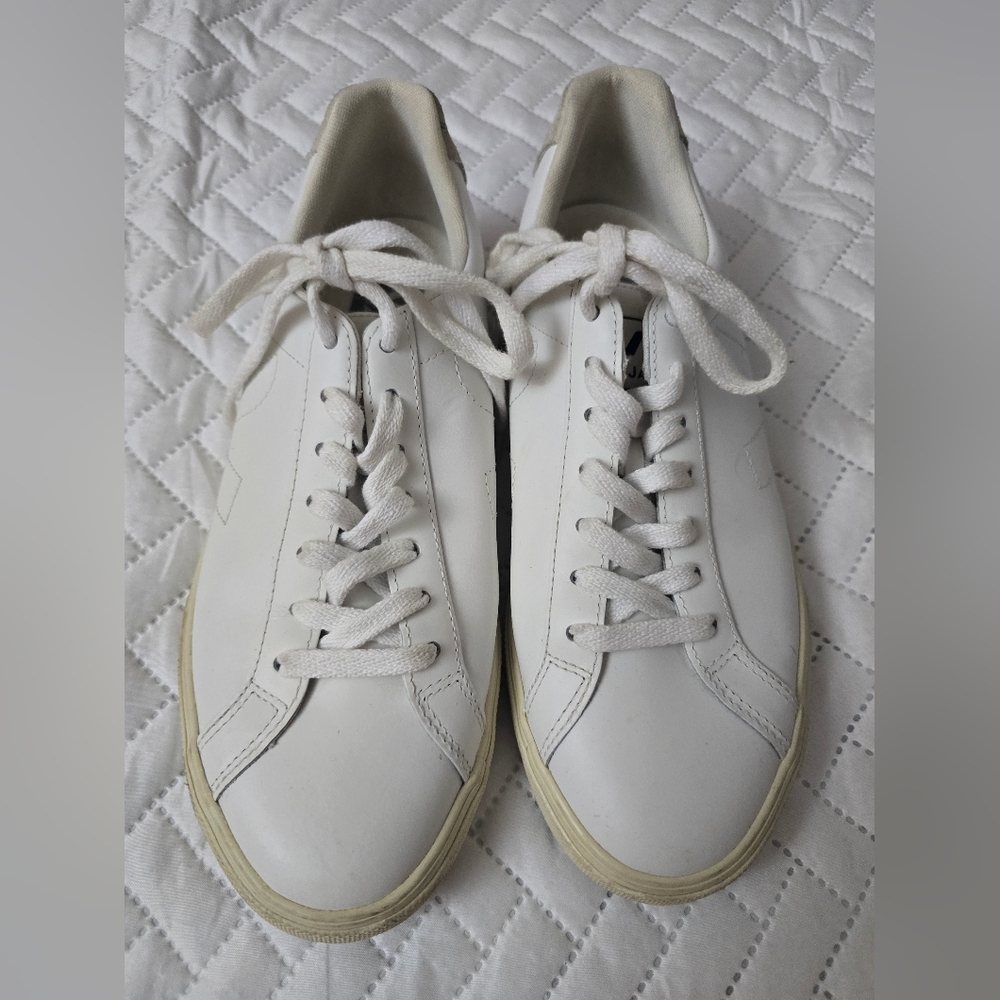 Veja Esplar Leather White Sneakers Shoes - Picture 5 of 9